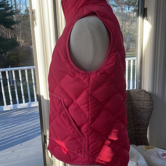 J Crew EUC Pink quilted Down Vest XS Double Zip Stand-up Collar - Picture 5 of 14